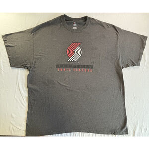 Portland Trail Blazers Majestic TShirt 2XL Gray NBA Logo Tee